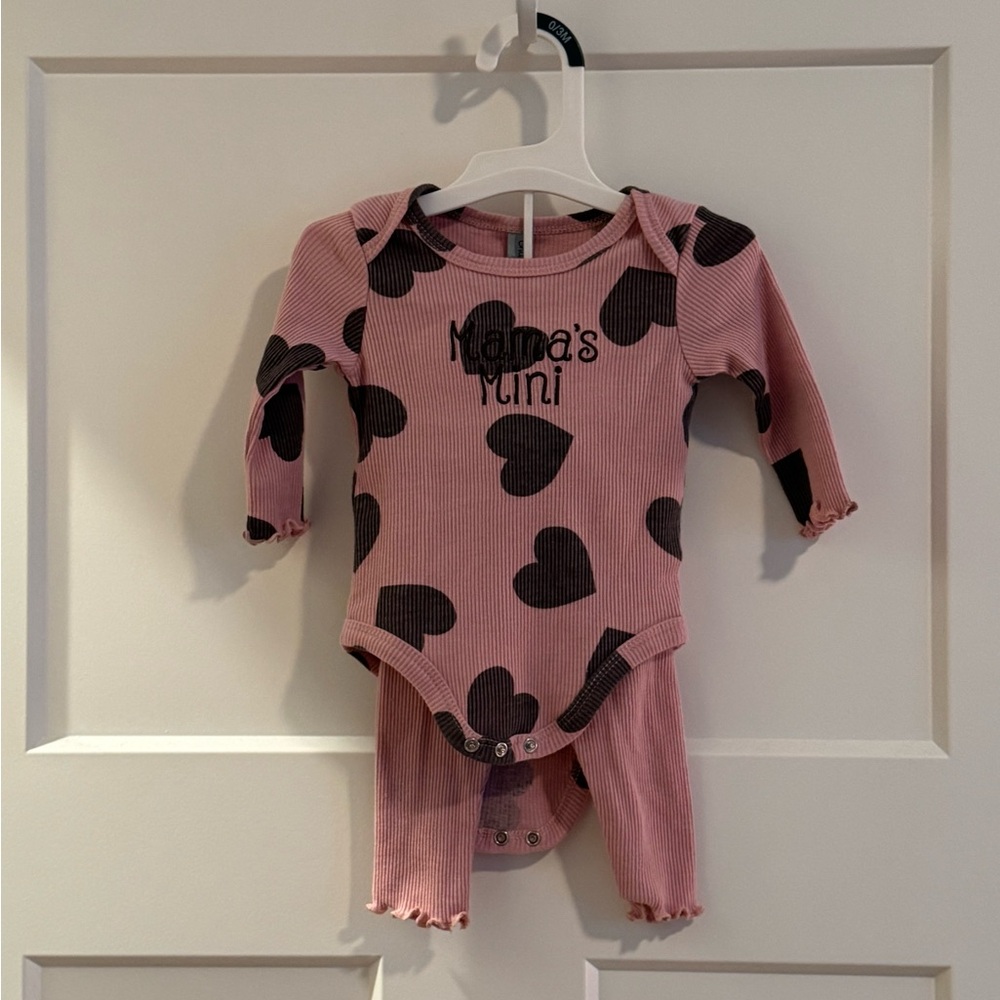 Pink Polka Dot Baby Onesie Set